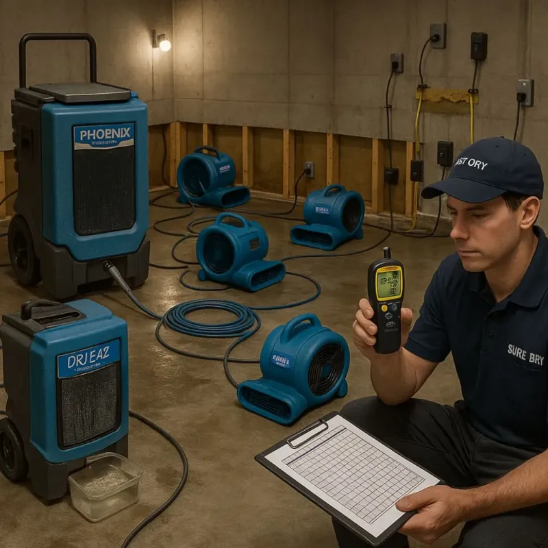Structural Drying and Dehumidification process in Skyline Acres, OH